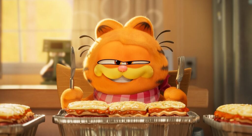 Garfield Tragbarer Decken-Hoodie für Herren | Übergroßer Pullover mit Kapuze für Erwachsene aus Fleece in Orange | Loungewear mit großem Lazy-Cat-Charaktergesicht