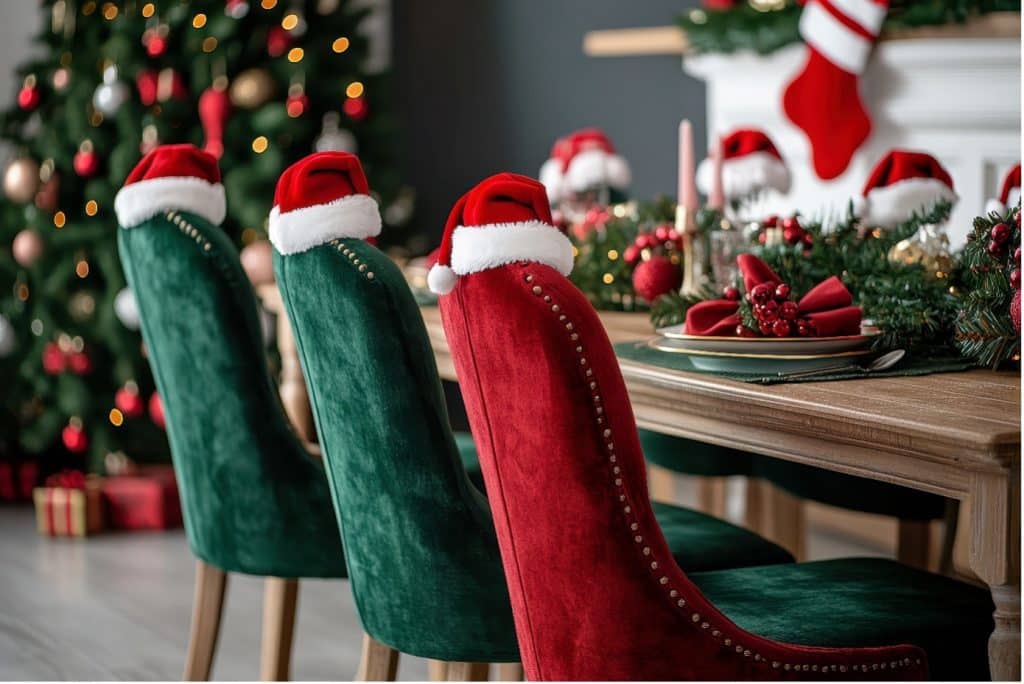 https://www.freepik.com/premium-ai-image/table-with-chairs-christmas-tree-with-santa-hat-it_391656035.htm