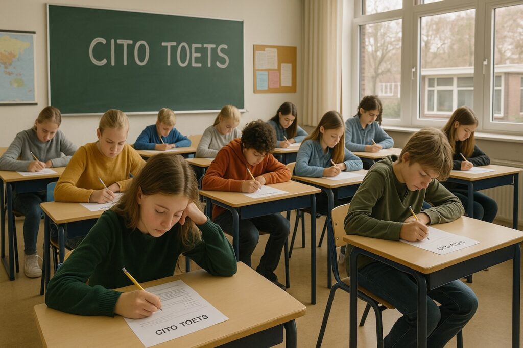 **Alt-tekst afbeelding:** Kind in groep 8 maakt geconcentreerd de Cito-toets op de basisschool
